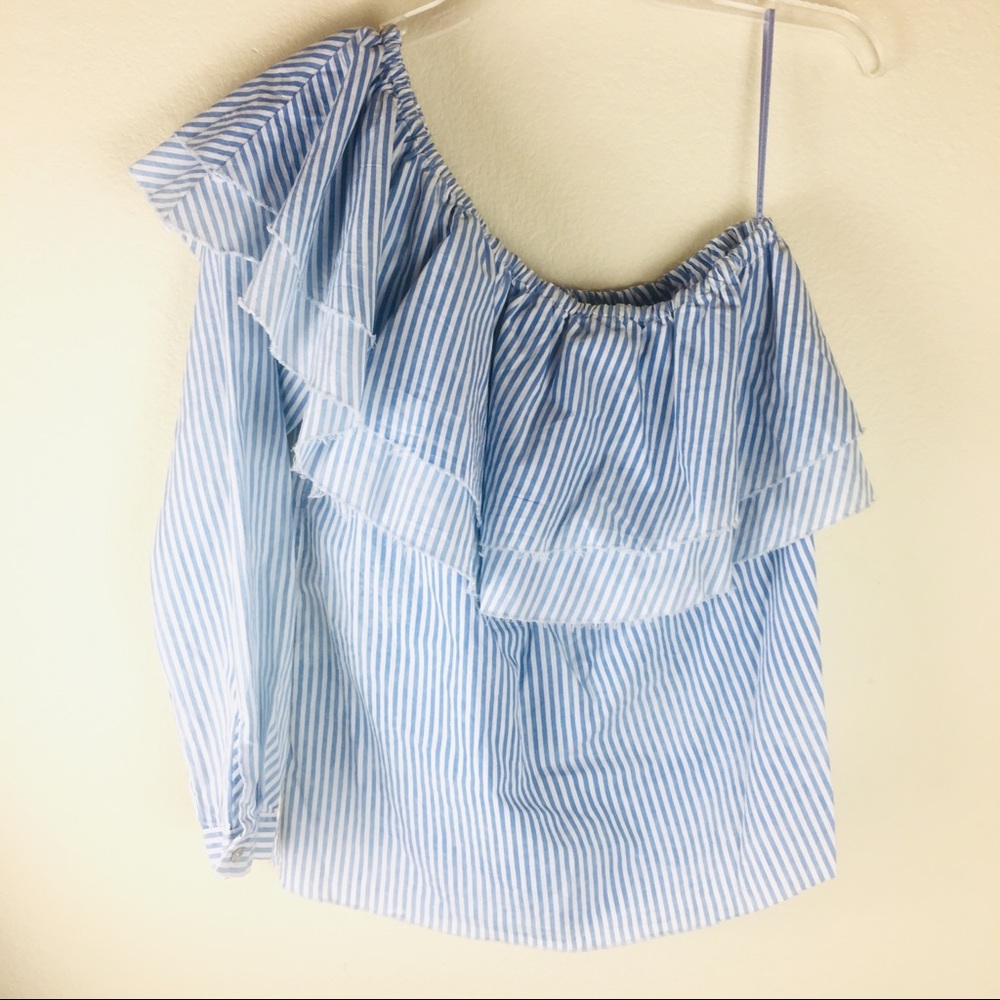 Zara One Shoulder Ruffle Blouse - Picture 4 of 4
